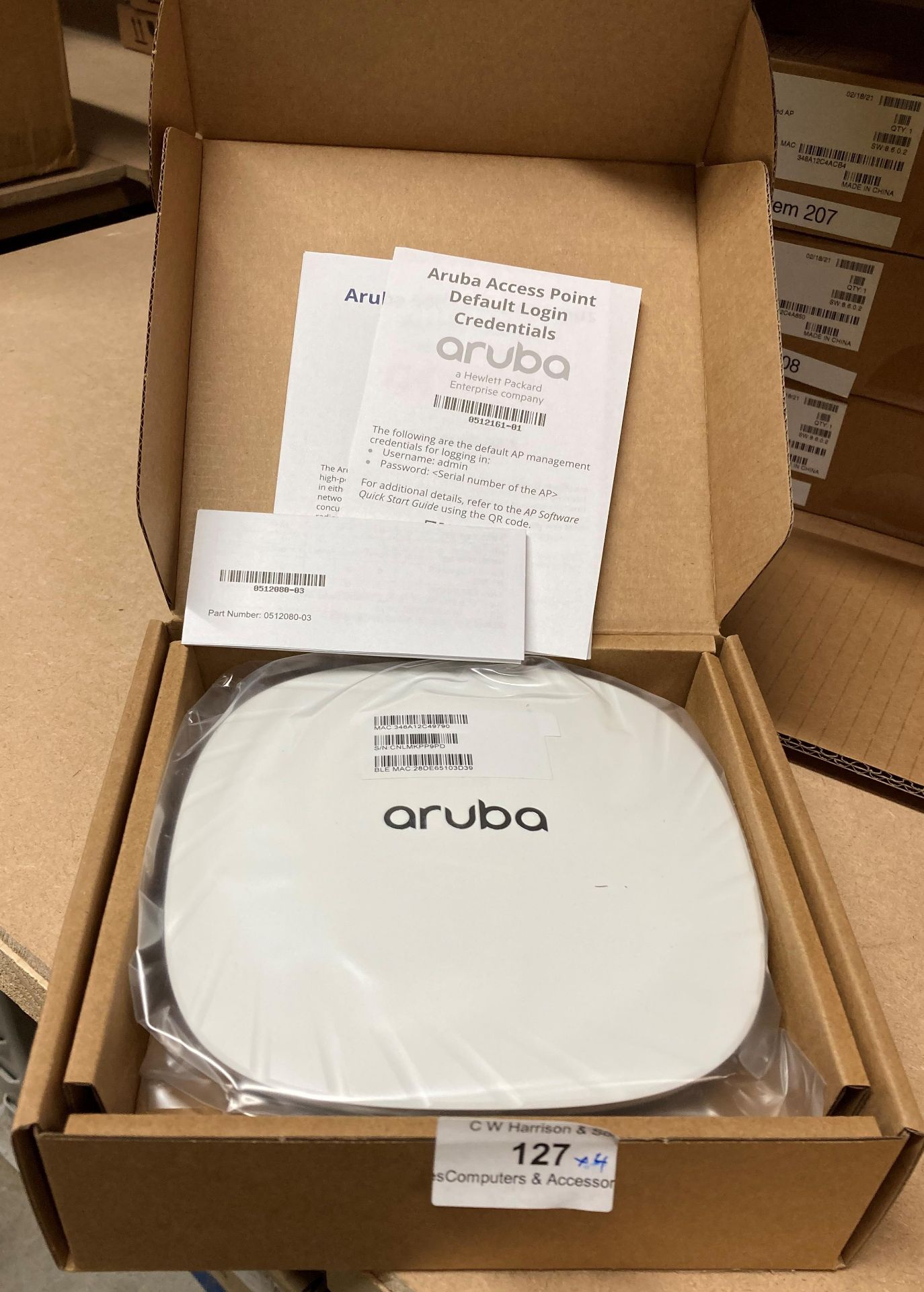 4 x Aruba AP-505 Instant Wireless AP boxed (Saleroom location: F12)