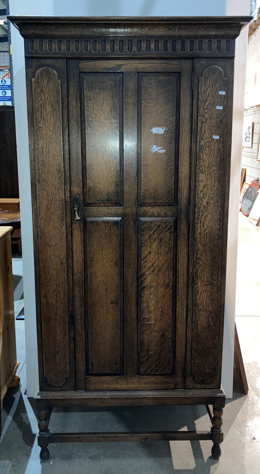 Oak single door wardrobe,