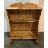 Children's solid pine bookcase with eyes to top and large feet,