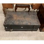 Black metal storage chest,