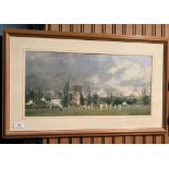 RAY PERRY framed print 'The Village Cricket Match' 27 x 56cm