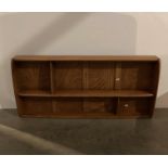 Ercol medium elm 1960s wall hung shelf/plate rack,