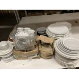 Contents to part of rack - assorted plates, tea/coffee cups,