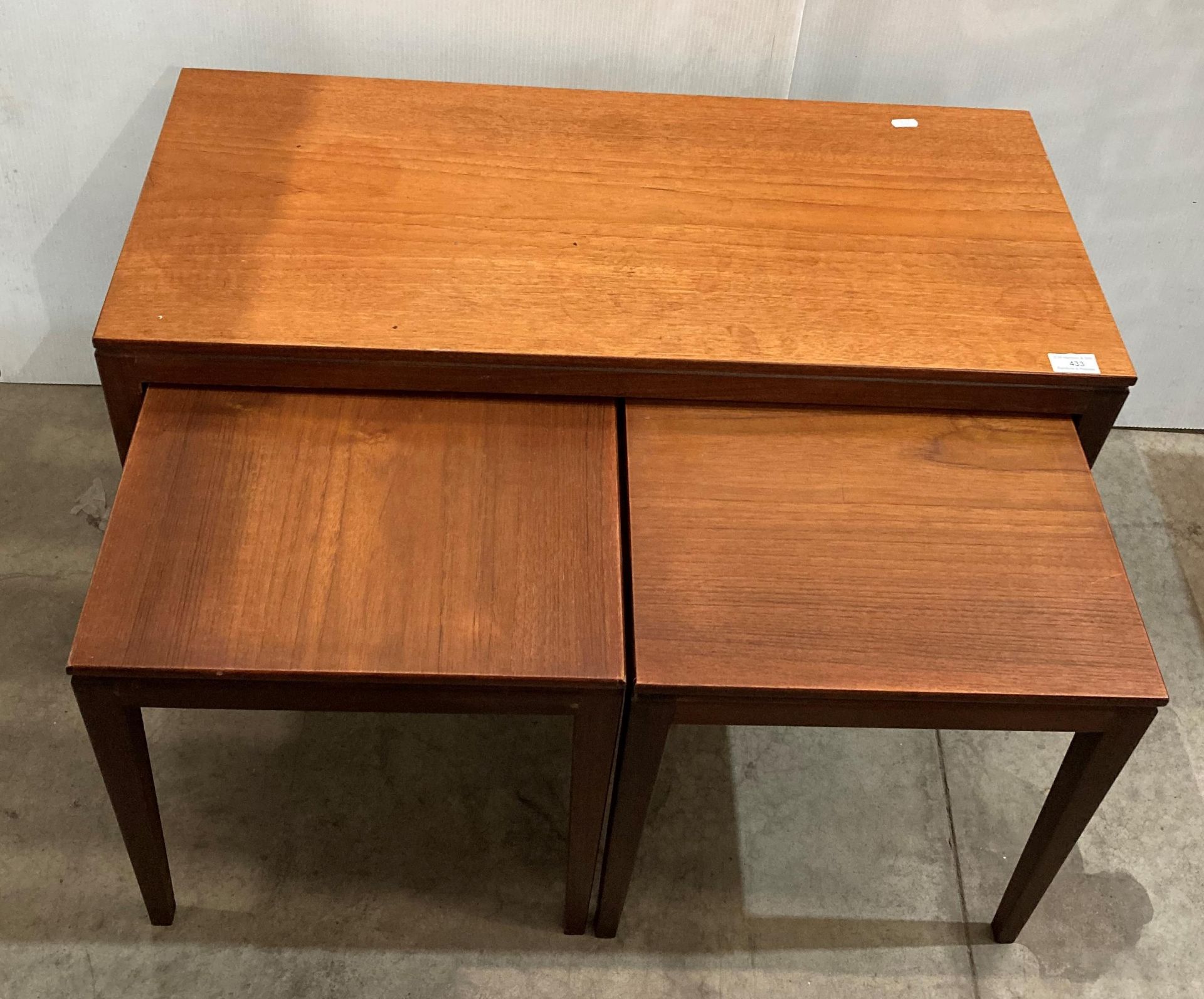 Mid Century teak nest of tables possibly by 'Richard Hornby' - long table 84 x 38 x 45cm high,