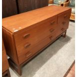 Mid century teak G Plan Quadrille sideboard with set of six drawers (three short,