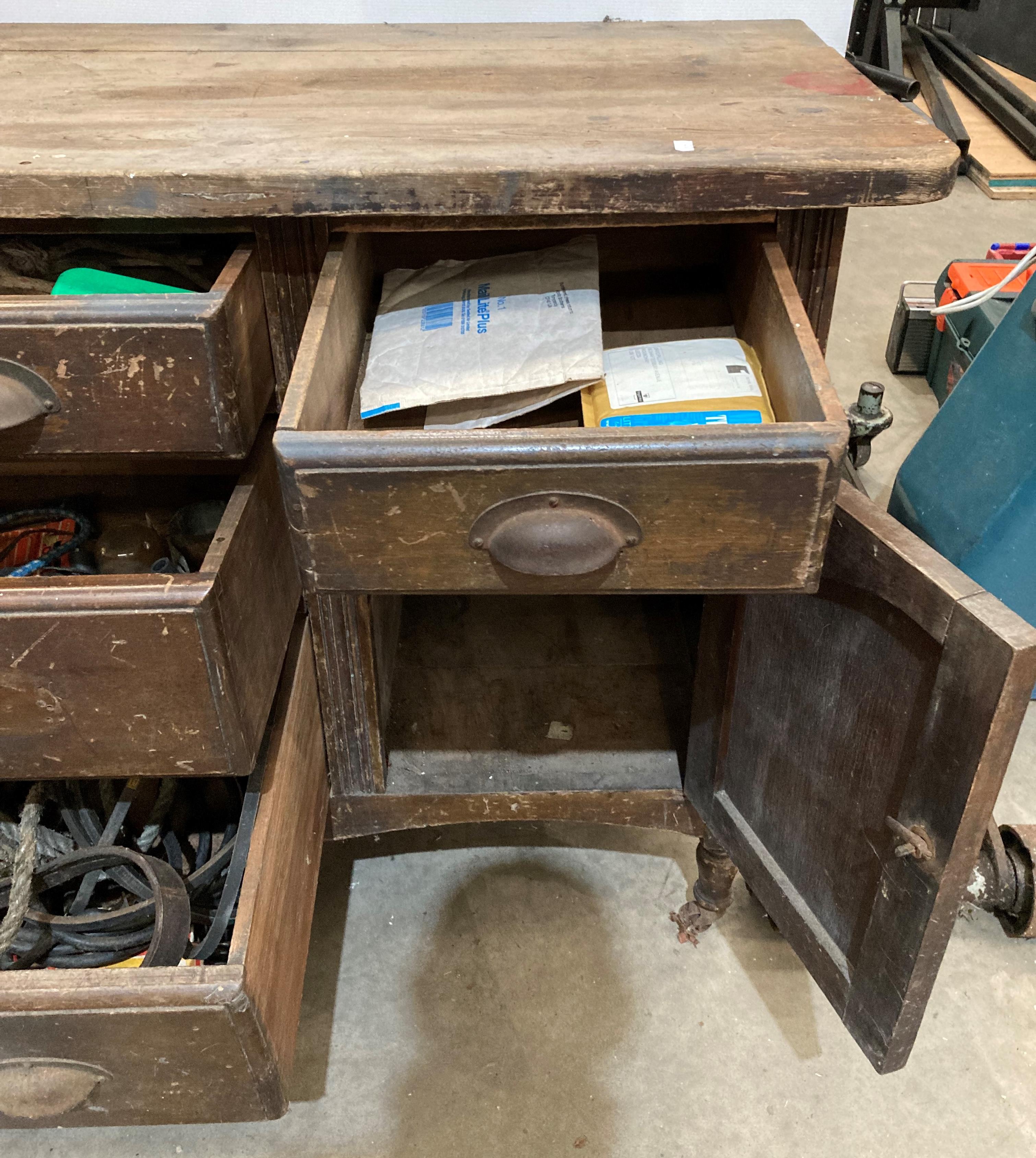 Pine four drawer single door with three long drawers, - Image 2 of 2