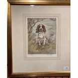 Henry Wilkenson Limited edition framed print of a spaniel signed in pencil & no.