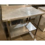 Stainless steel prep table complete with under-shelf 100cm x 65cm (Please Note: this lot is subject