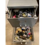 Grey metal two drawer filing cabinet 62 x 47 x 70cm high (saleroom location: MA2)
