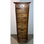 Mahogany ten drawer tall boy,