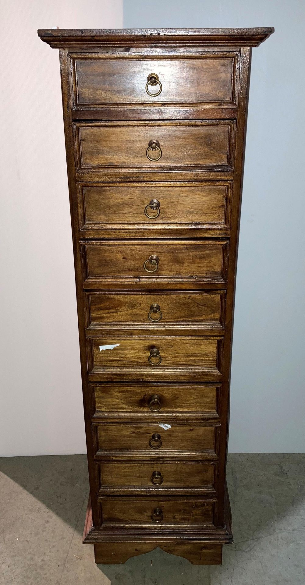 Mahogany ten drawer tall boy,