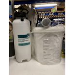 Two items a Kay beverage tower drain cleaner dispenser and a non-pressurised cleaning vessel
