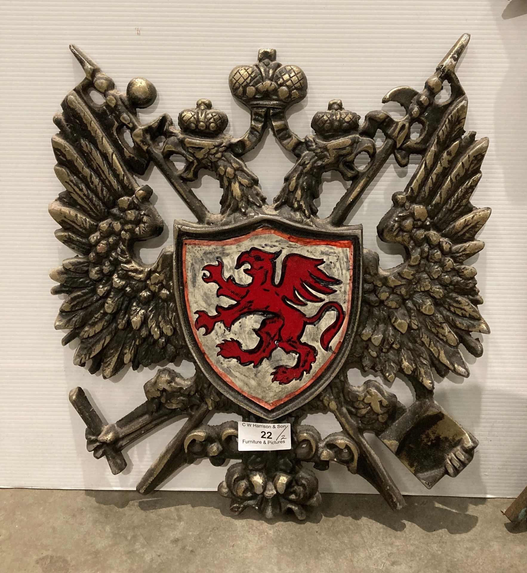 Two Model cast metal coat of arms of Harry Banks B.W.S. - Image 3 of 4