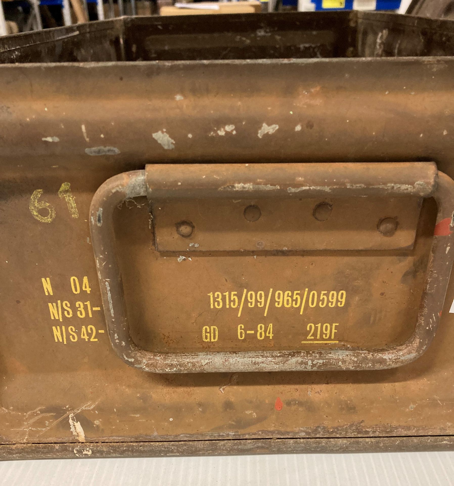 Metal ammunition box 66 x 33 x 22cm high (saleroom location: L05) - Image 3 of 3