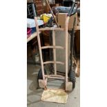 A pink metal framed sack cart (saleroom location: MS)