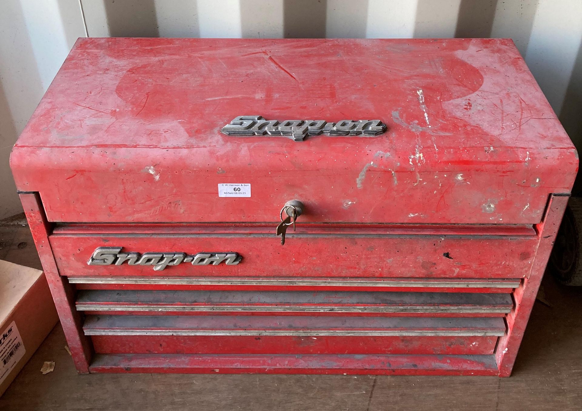 Snap-on tool box lift top with three drawers and assorted - non Snap-on - hand tools including - Image 4 of 4