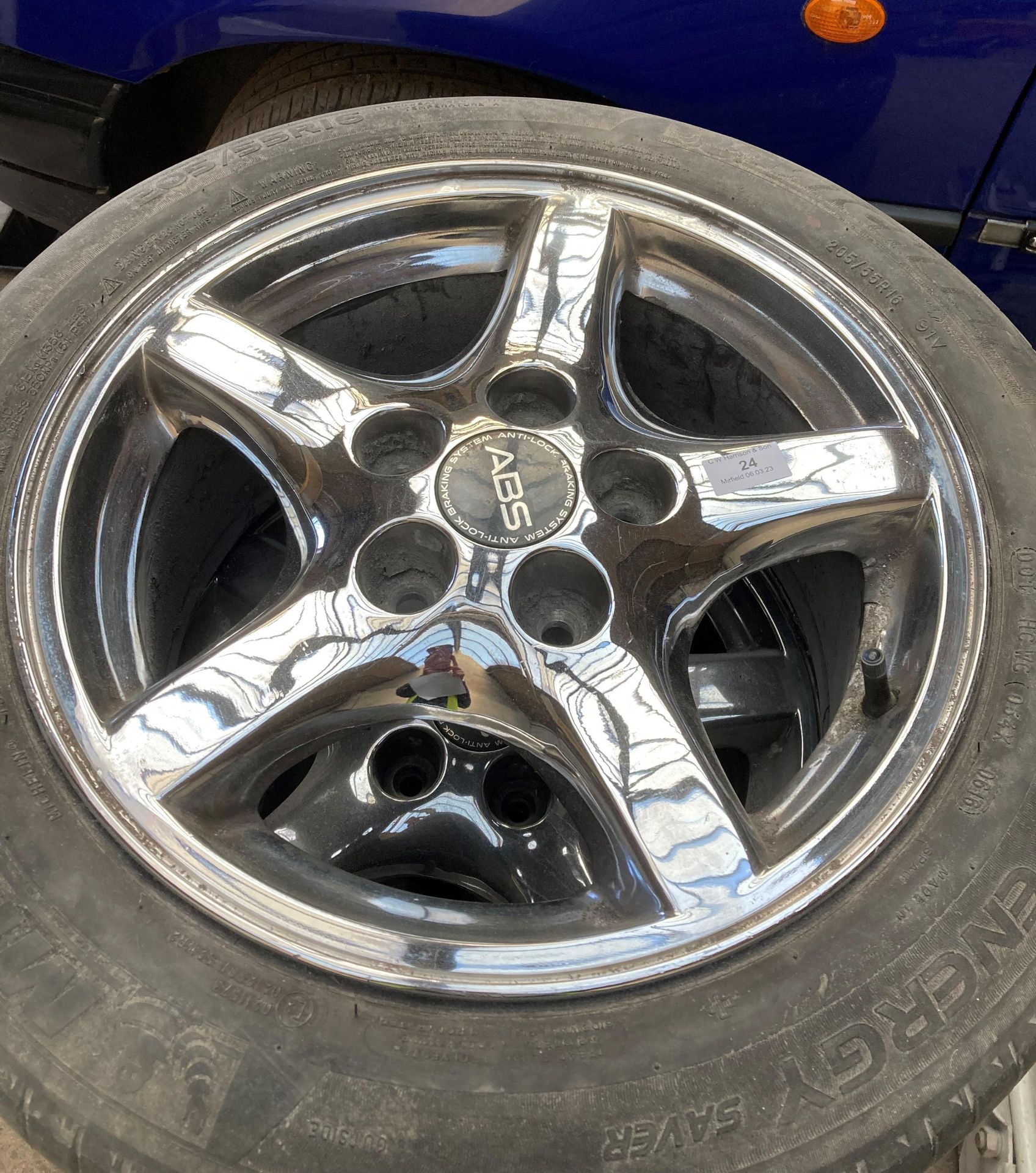 Four chrome 16" alloy wheels with tyres 205/55 R16 - fits the Pontiacs - Image 2 of 2