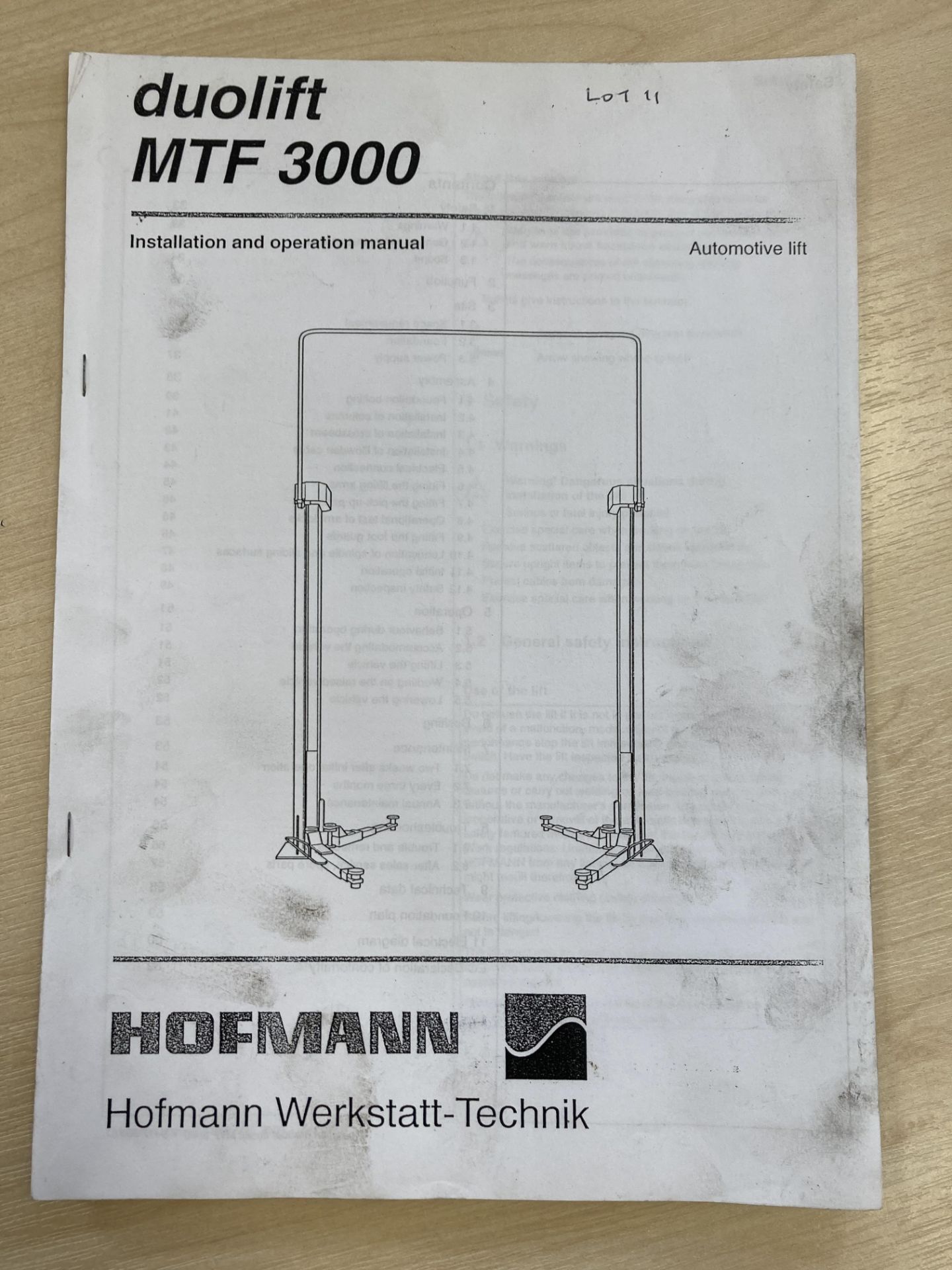 HOFMANN SWL 3000KG TWO POST RAMP 3-PHASE. Duo lift MTF-2000. C/W Manual. - Image 4 of 4