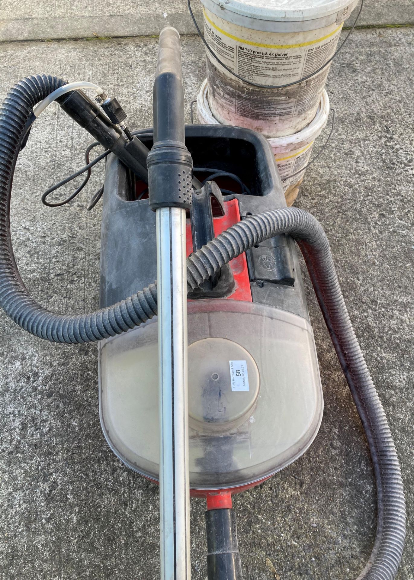 Snap-on/KARCHER Fuzzi 100 wet & dry vacuum cleaner 240V and two part tubs of detergent (Saleroom - Image 2 of 3