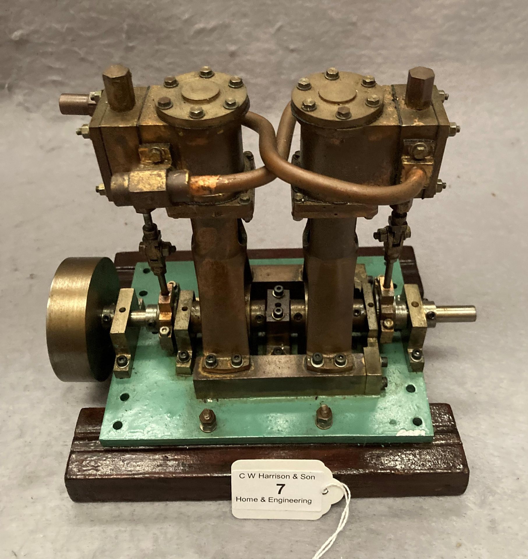 A STUART TURNER D10 scale model horizontal twin engine, 3/4" bore,