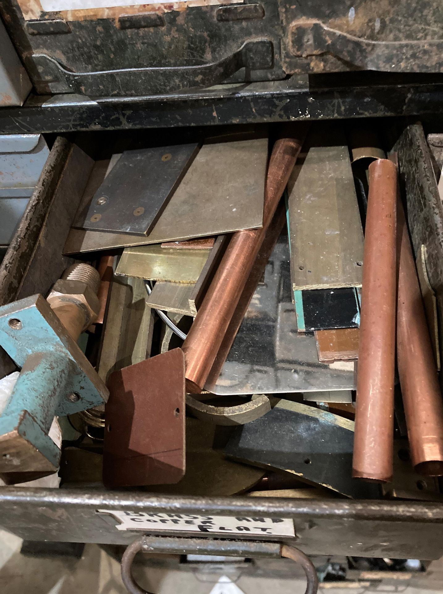 Large metal thirteen-level parts storage unit with fifty-seven assorted metal drawer inserts and - Image 5 of 8