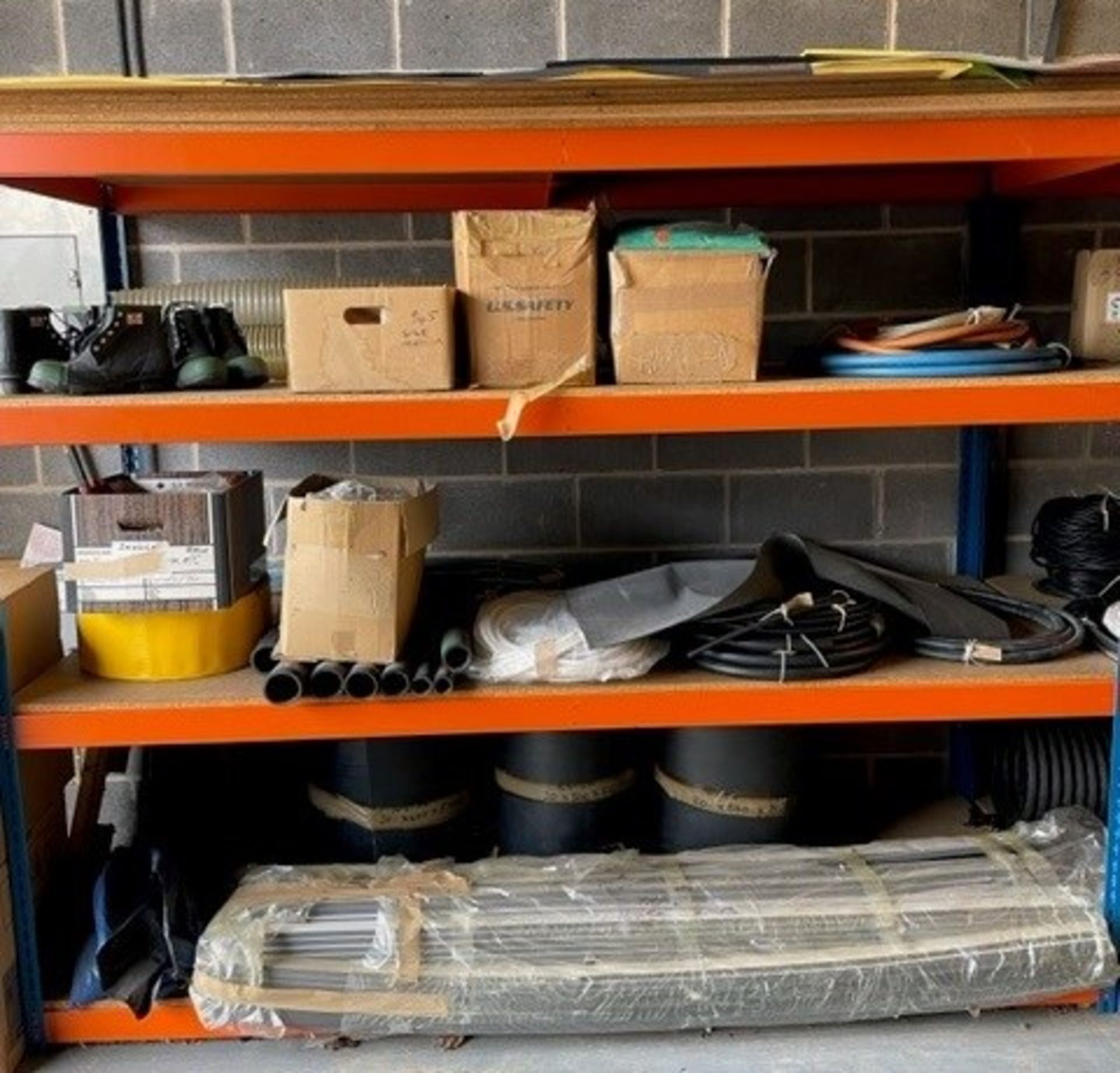 Contents to all orange and blue racking - assorted rolls, tubes, - Image 2 of 6