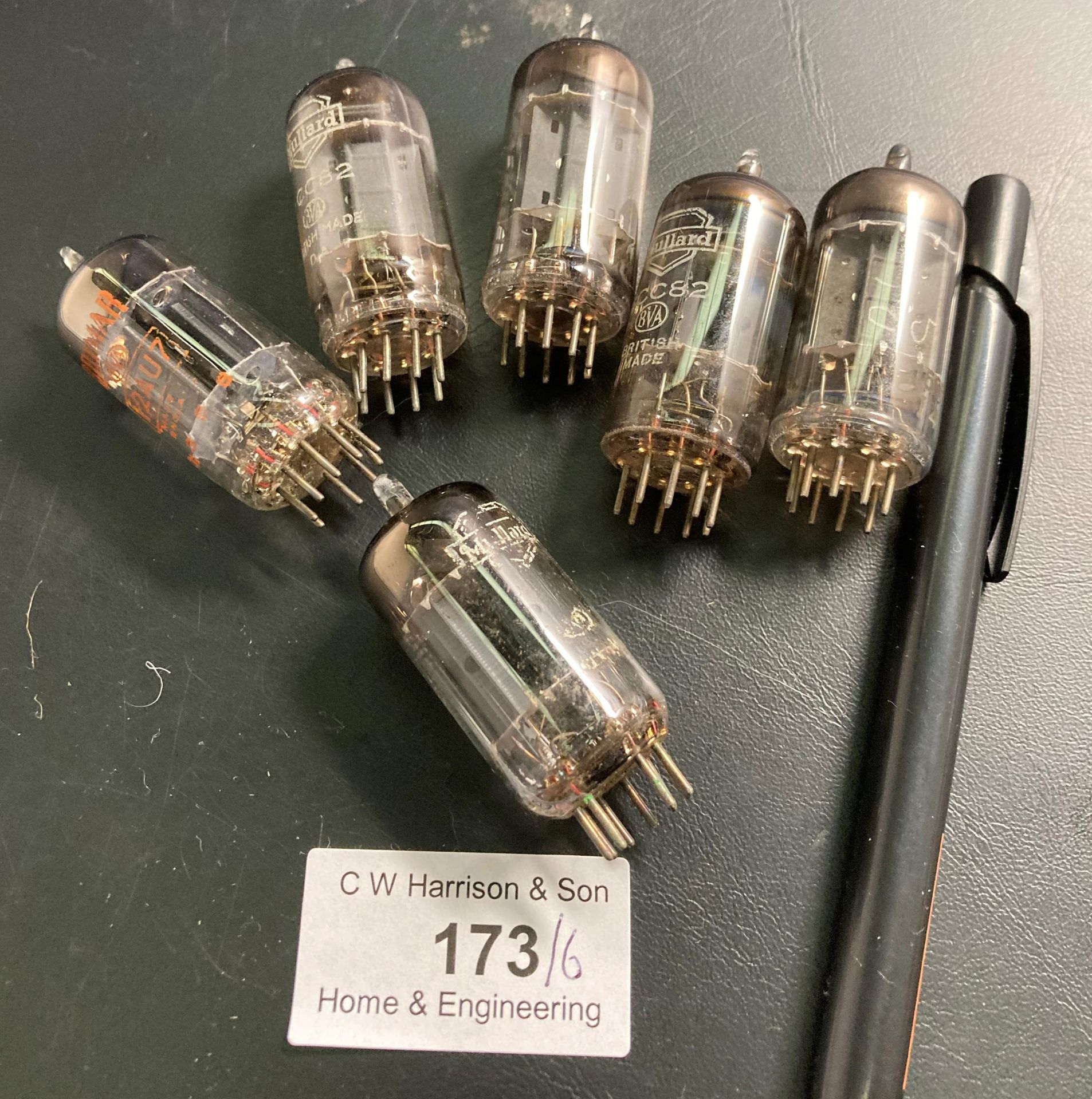 Six Audio Amp 1940s electronic valve tubes,