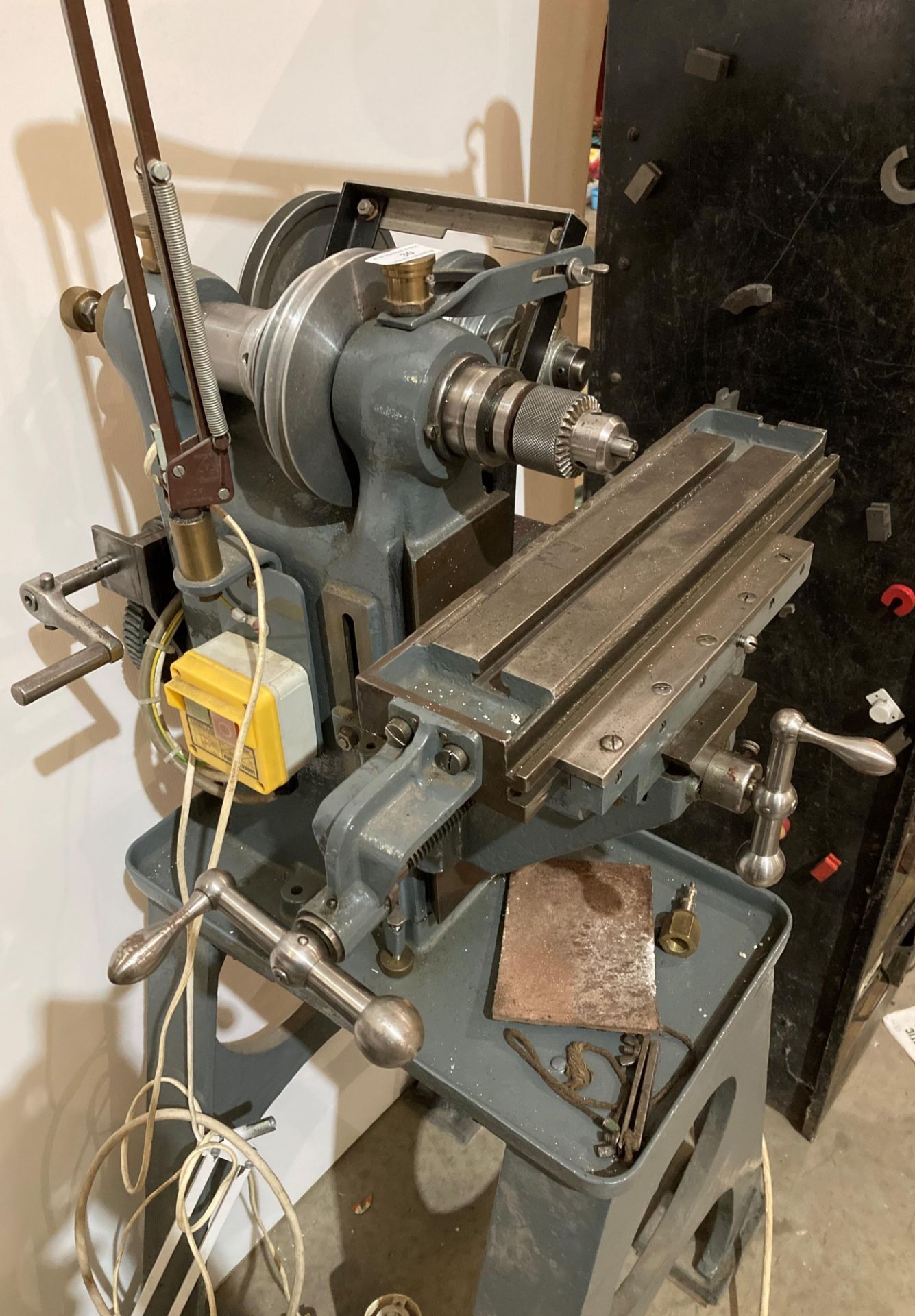 Grey painted vertical milling machine with angle poise lamp (no test - illegal flex cut off) - Image 2 of 3