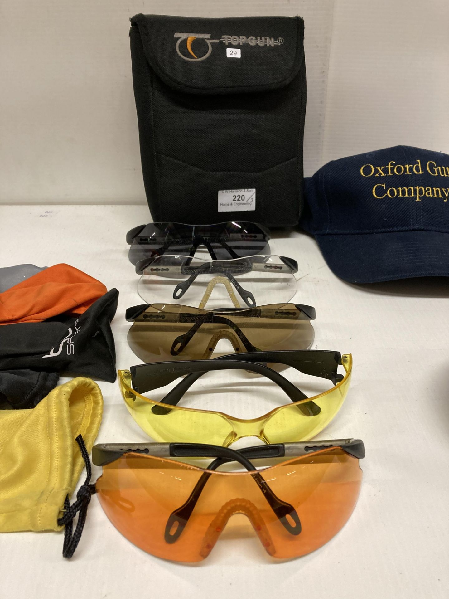 Set of five Topgun shooting glasses in case, pair of Peltor H515FB ear defenders, - Image 3 of 3