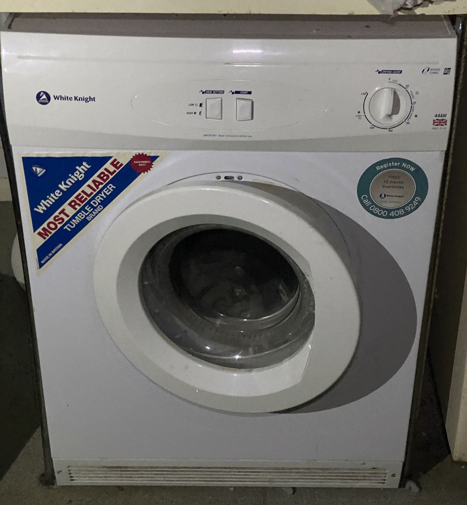 Beko WTK62041W 6kg washing machine and a White Knight 44AW tumble dryer - Not PAT tested - Please - Image 2 of 2