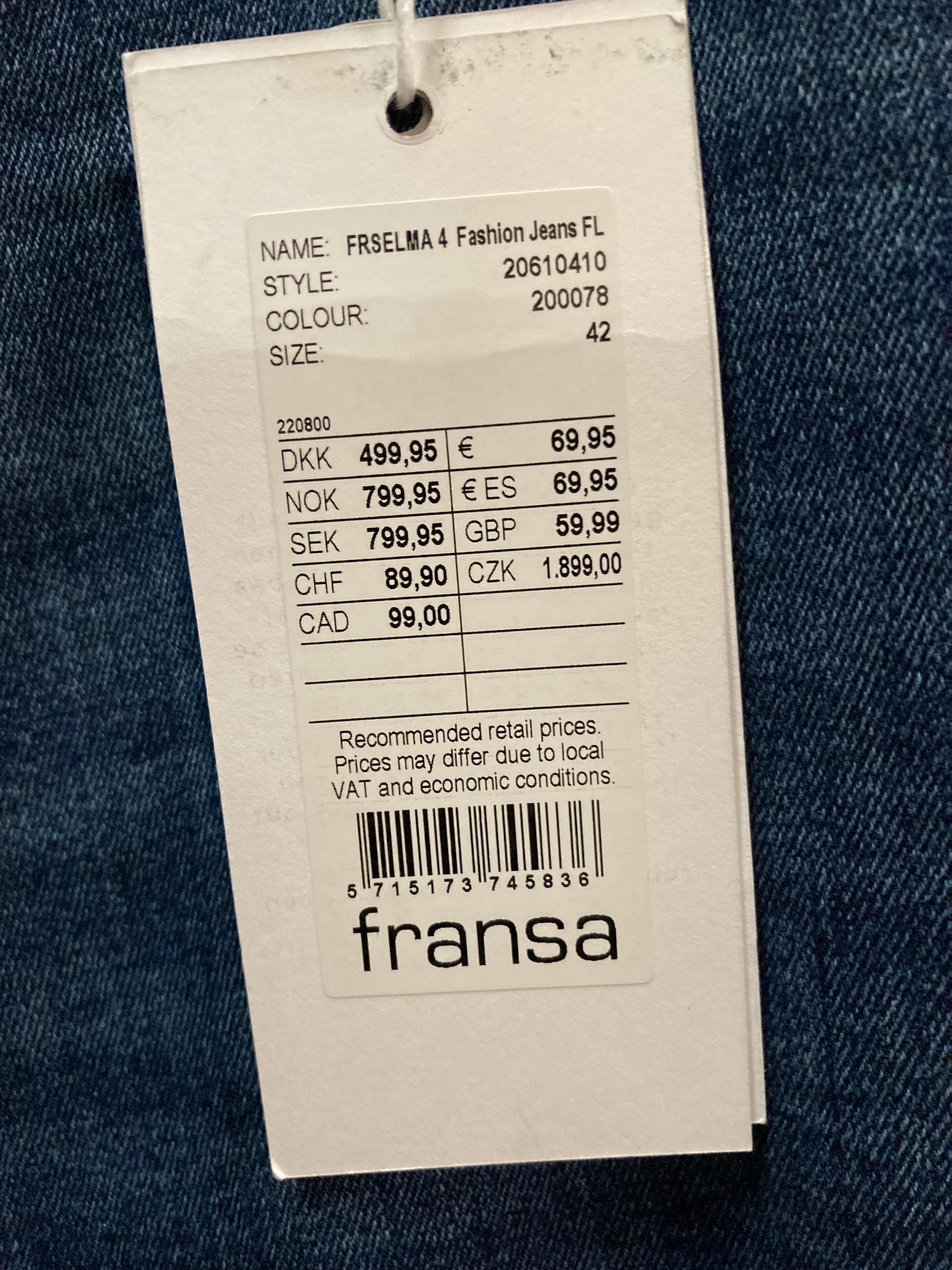 2 x Pairs of FRANSA ladies denim jeans - sizes 40 and 42 - RRP: £59. - Image 2 of 3