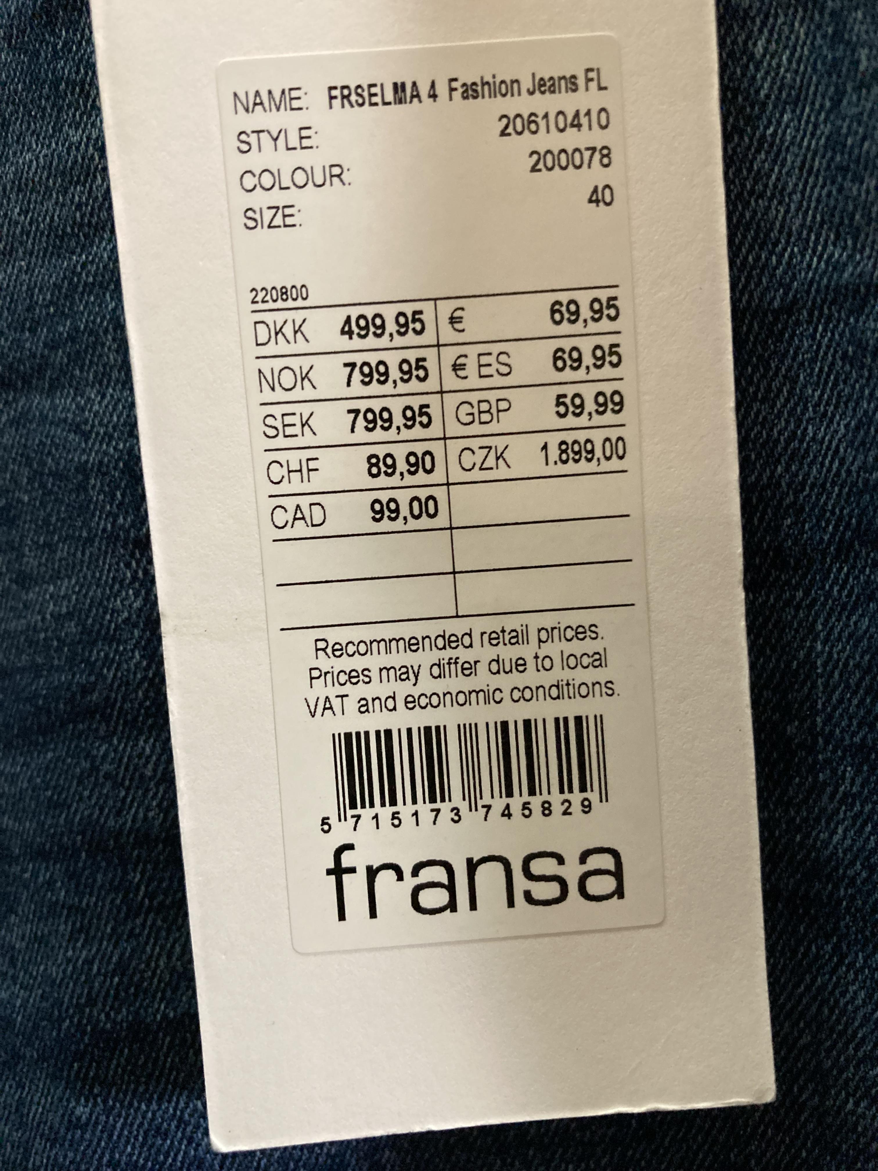 2 x Pairs of FRANSA ladies denim jeans - sizes 40 and 42 - RRP: £59. - Image 3 of 3