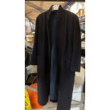 A lady's 100% cashmere coat, navy with silk lining,