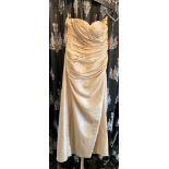 Champagne evening gown, size UK 16.