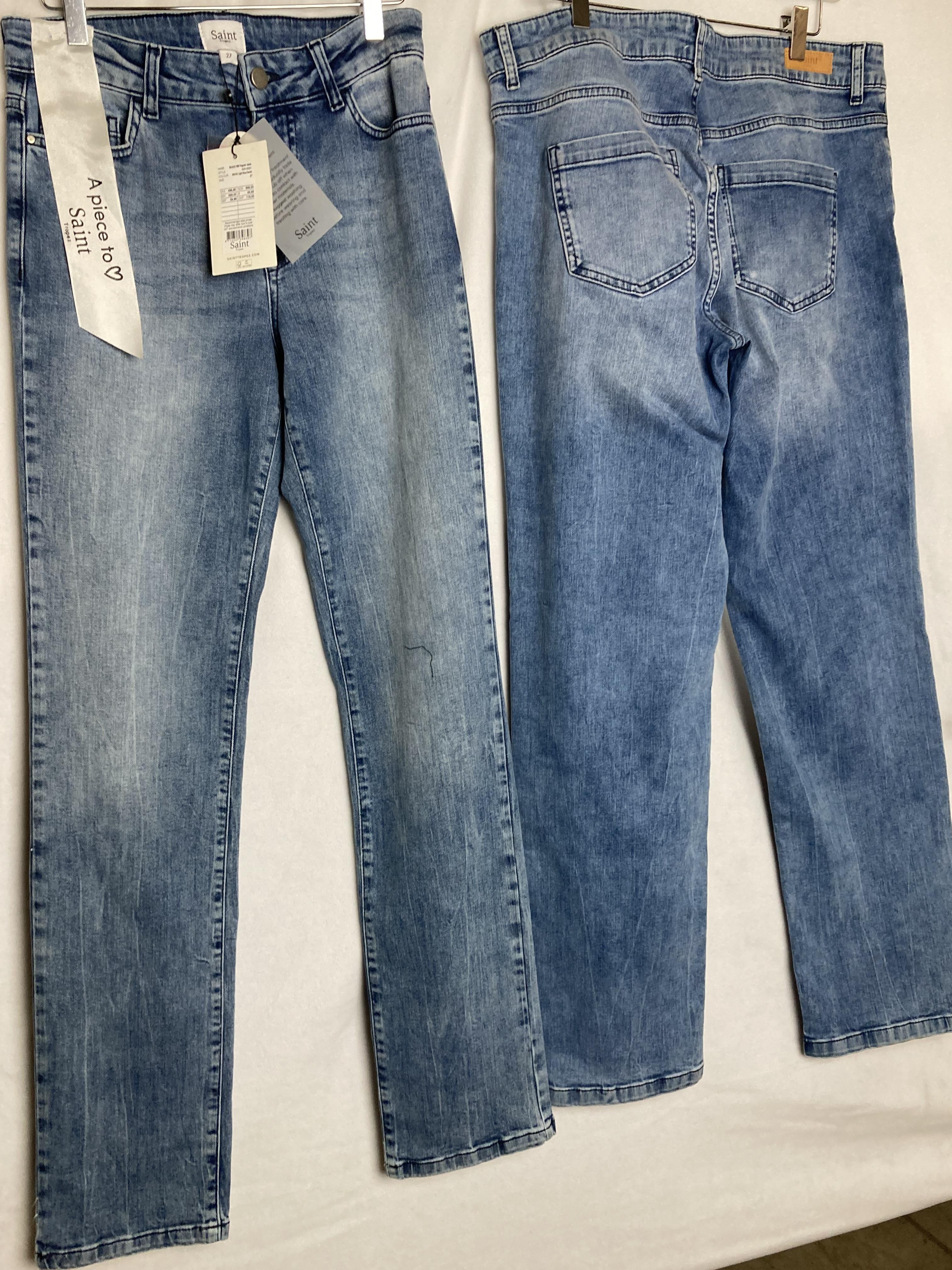 2 x pairs of SAINT TROPEZ light blue ladies jeans in sizes 27 and 32 - RRP: £59.