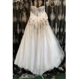 Princess ball gown (exhibition sample - damage on tulle overlay), black & white, size 10.