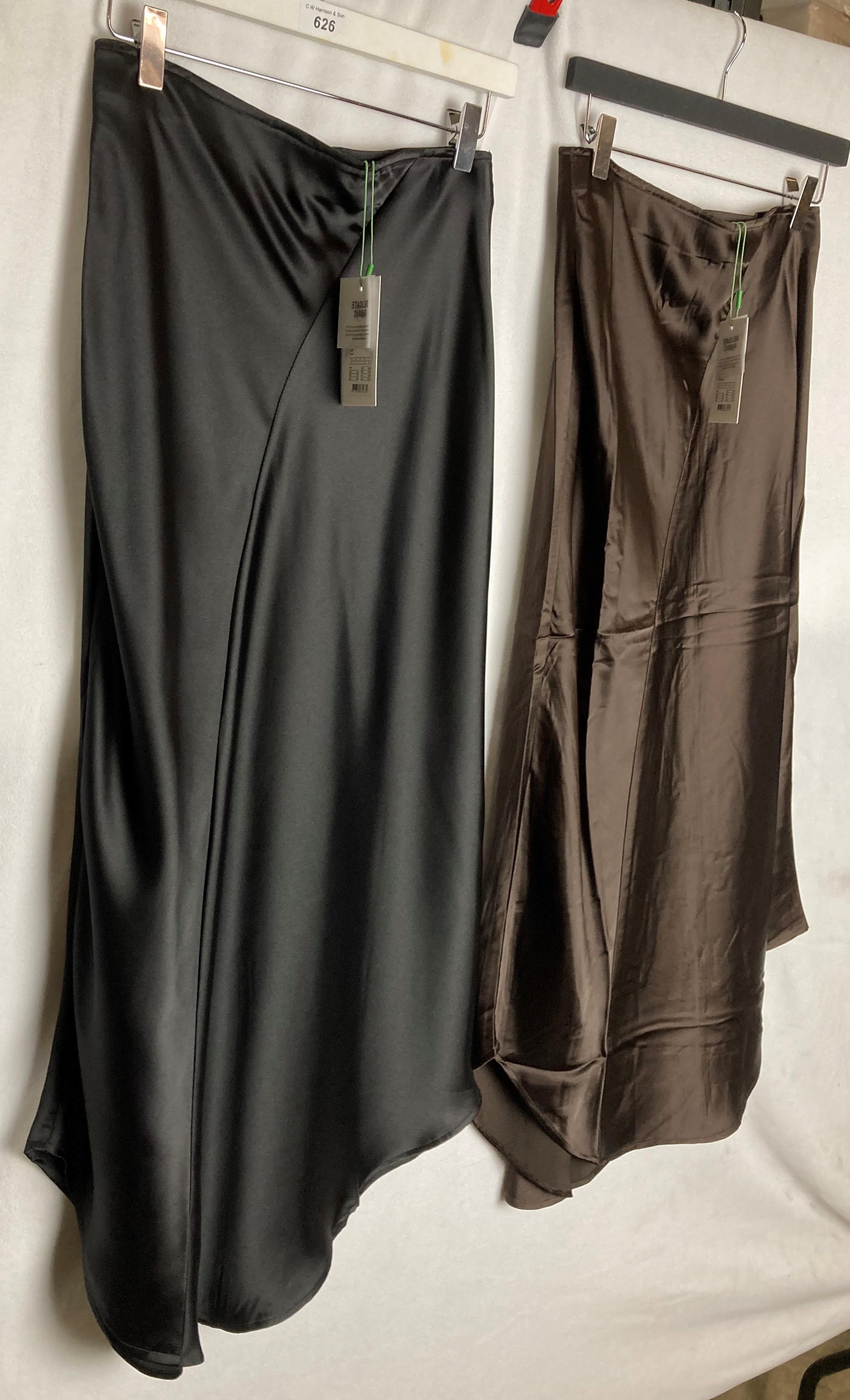 2 X MSCH ladies skirts in Black and dark brown both size S uk8 - RRP: £59.