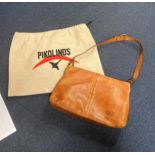 Tan leather Pikolinos handbag with embossed logo and protective branded canvas bag (saleroom