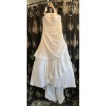 Taffeta A-line gown, white, UK size 10.