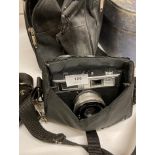 Zenit and Halina cameras and a camera bag (saleroom location: N05)