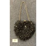 Vintage (possibly 1960s) Salisburys Pandora 'empire made' evening bag in heart shape with faceted