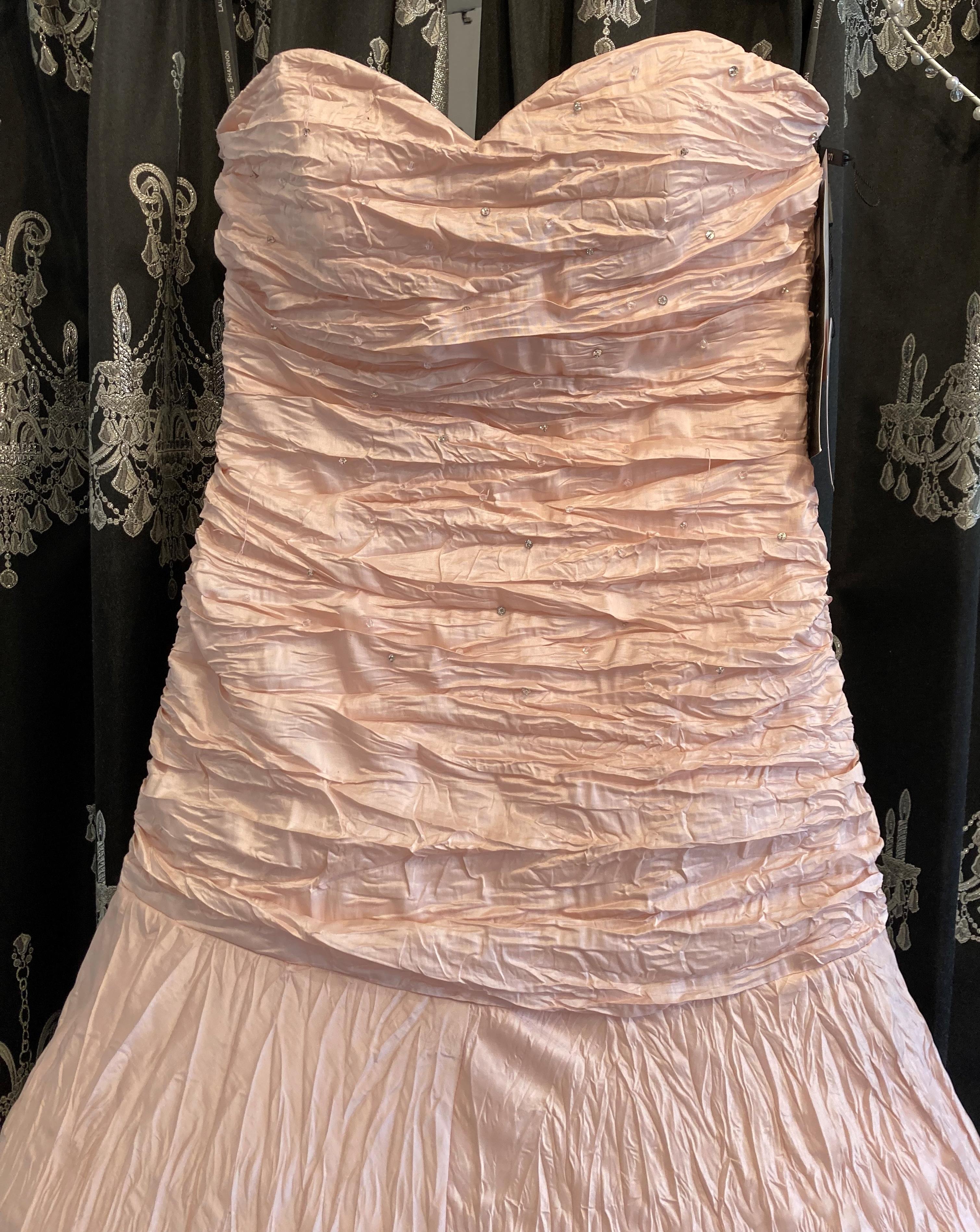 Blush pink fish tail dress, size UK 10. - Image 2 of 4