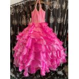 Children's hot pink pageant gown, age 14.