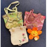 A selection of boho-style day bags and accessories including two Per Una (M&S) embroidered and