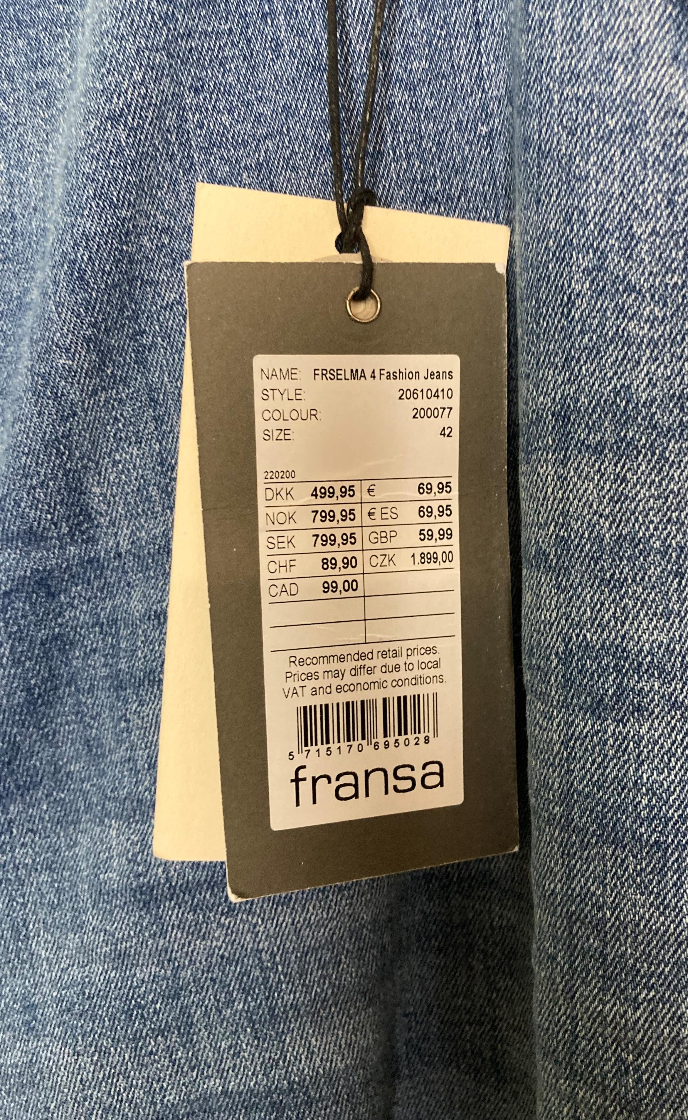 2 x pairs of FRANSA ladies Tokyo jeans in blue both size 42 - RRP: £59. - Image 2 of 3
