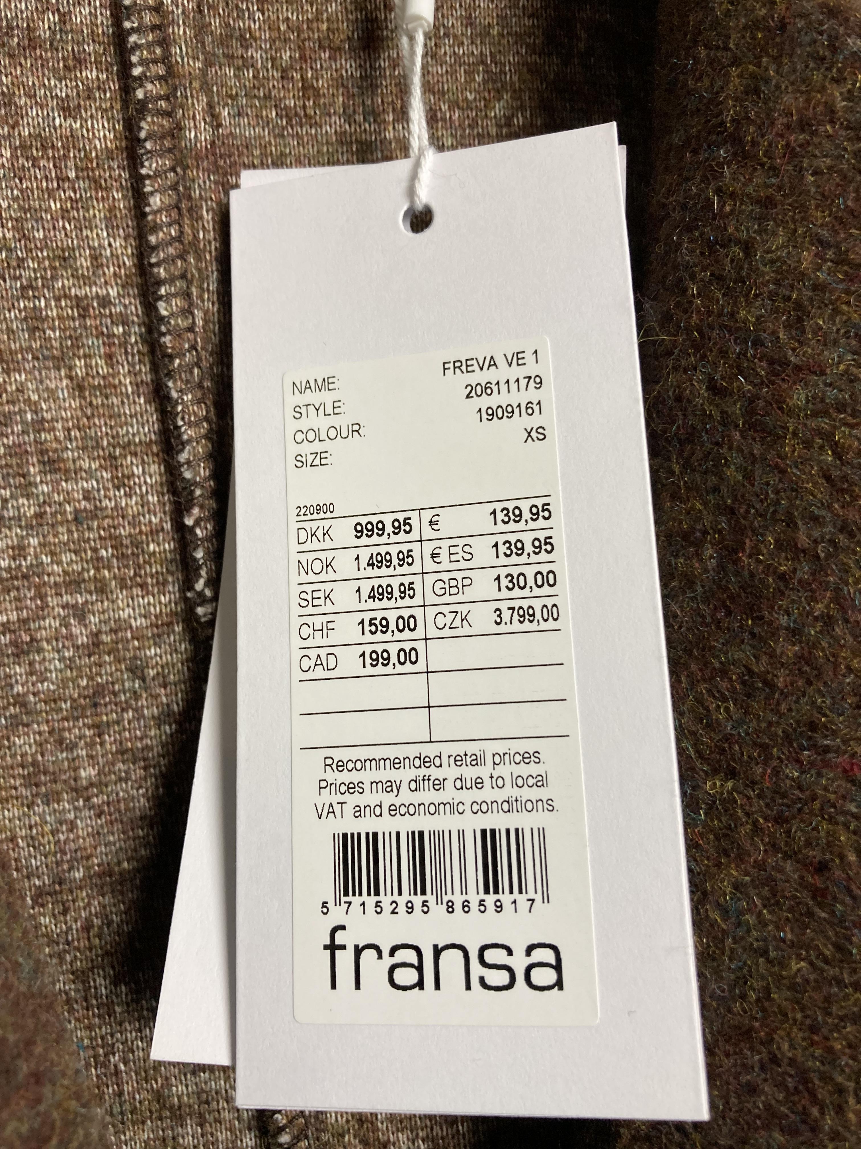 A FRANSA full length sleeveless 2 button coat in brown - size XS - RRP: £130. - Image 2 of 2