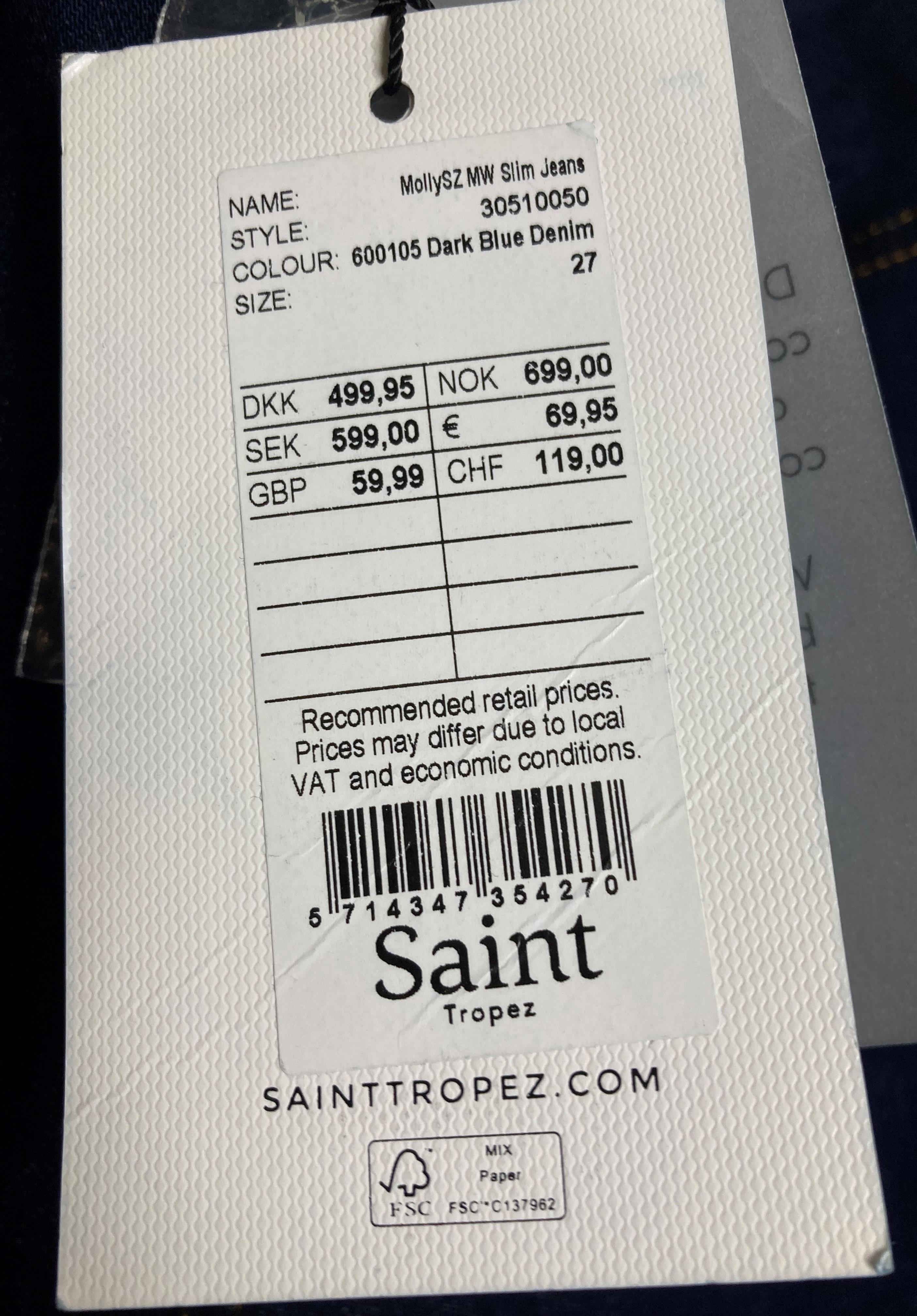 2 x pairs of SAINT TROPEZ dark blue ladies jeans in sizes 27 and 29 - RRP: £59. - Image 2 of 2