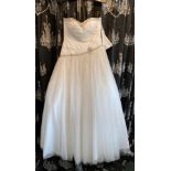 Ivory ball gown, size UK 10.