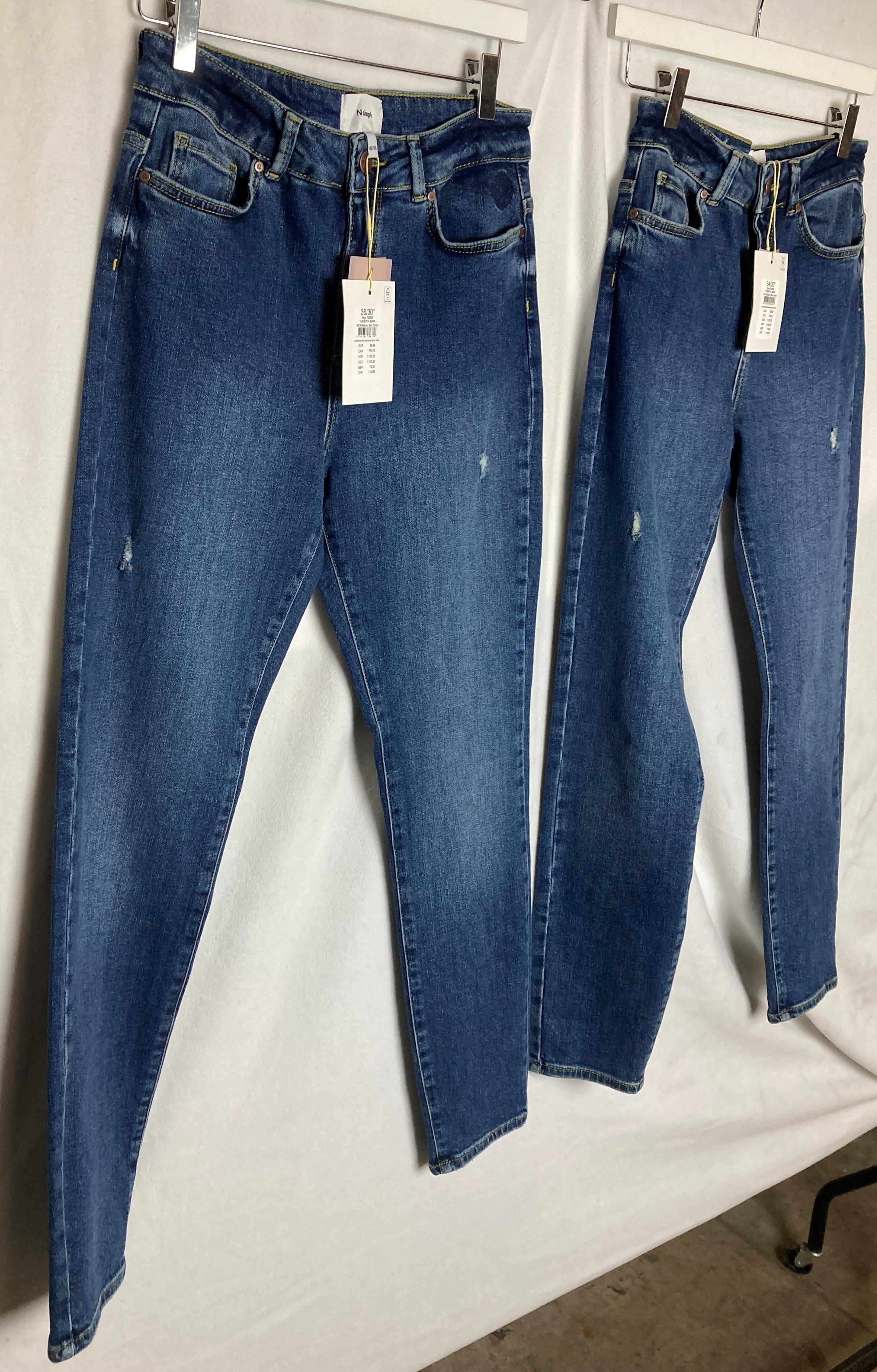 2 x pairs of NÜMPH ladies slim fit jeans in sizes 34/30 and 36/30 - RRP: £79.