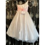 Children's white/pink pageant gown, age 4-6.